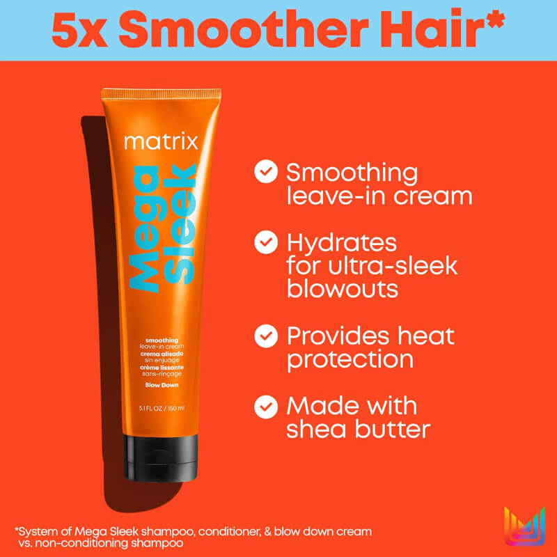 Matrix Mega Sleek Blow Leave-In Cream 150ml/5.1oz